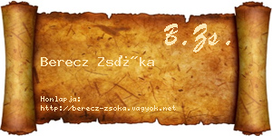 Berecz Zsóka névjegykártya